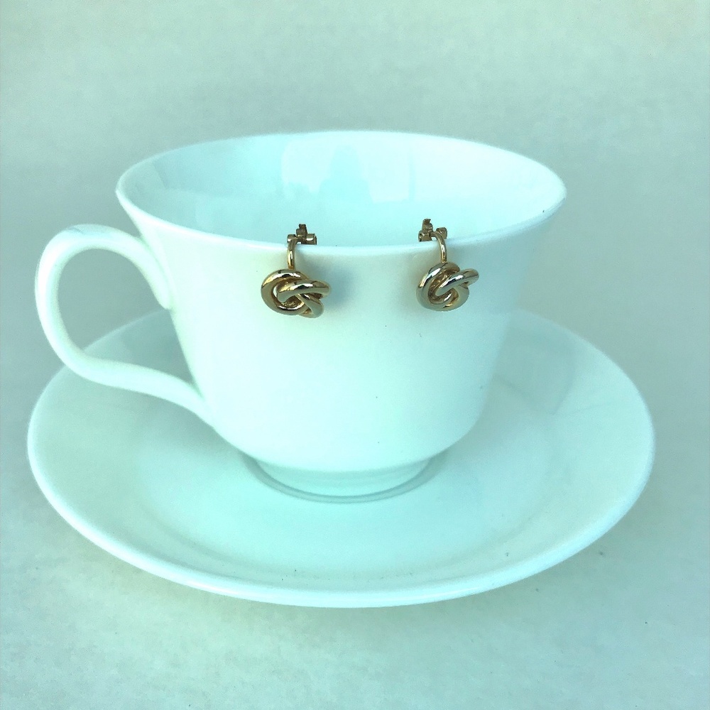 Vintage Gold Love Knot Clip-On Earrings
